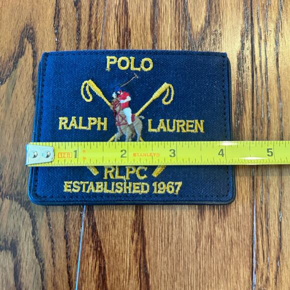 Polo Ralph Lauren Men's Wallet Credit Card Case Crest Pony Canvas Leather NEW - Picture 6 of 12